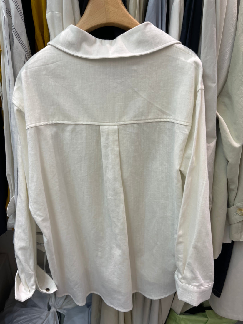 HE NATURAL Minimalist Korean Loose Shirt & A-Line Skort Anti-Exposure Two-Piece Set