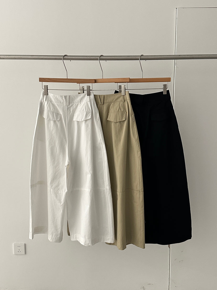 HE NATURAL Women's Minimalist High-Waisted Wide-Leg Casual Loose Spring Pants
