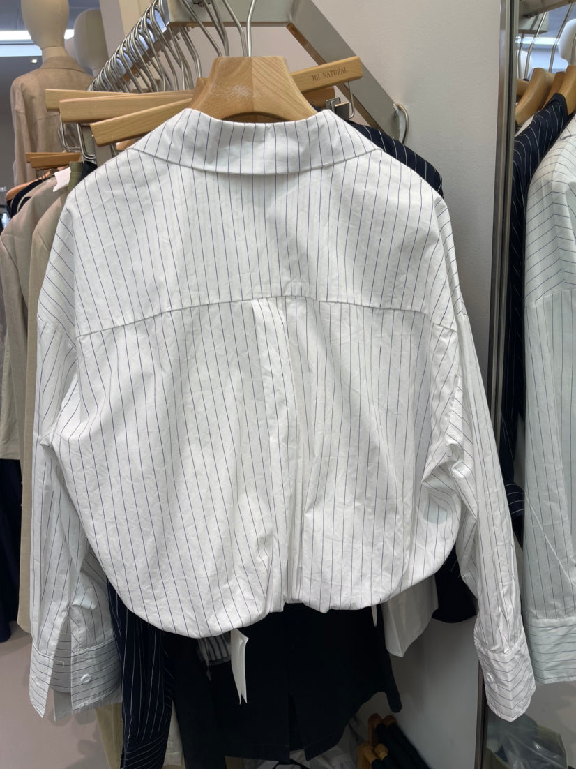 HE NATURAL Designer Fake Two-Piece Striped Shirt - 2026 Spring Collection Chic Long Sleeve Pullover