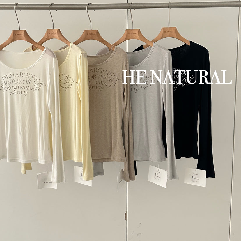 Chic Women's Spring U-Neck Slogan Print Long Sleeve T-Shirt - Lazy Style Casual Top