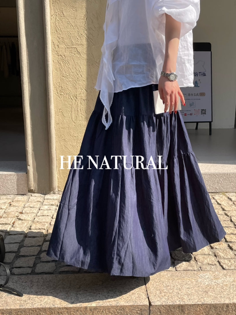 HE NATURAL Elegant Ruffled Tie-Neck Blouse - Spring Lantern Sleeve Pullover
