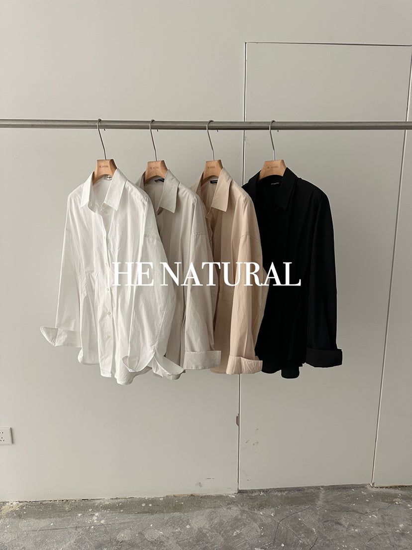 HE NATURAL Designer Pleated Elegant Button-Down Shirt for Women - 2026 Spring Collection