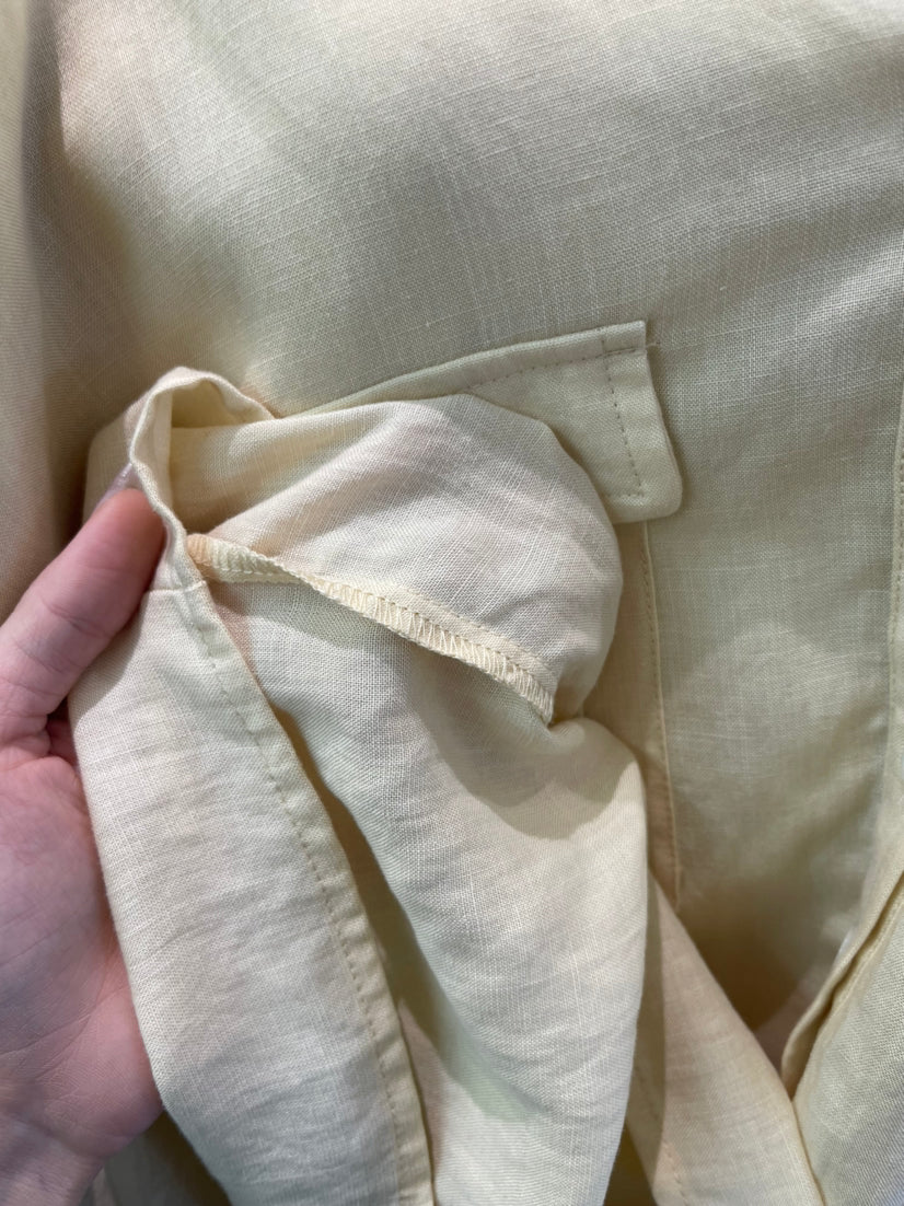 Premium HE NATURAL Ramie Casual Shirt with Shell Buttons - Elegant Spring Blouse