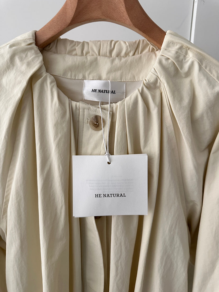 HE NATURAL 2026 Spring Collection Minimalist Long Loose Fit Trench Coat with Belt